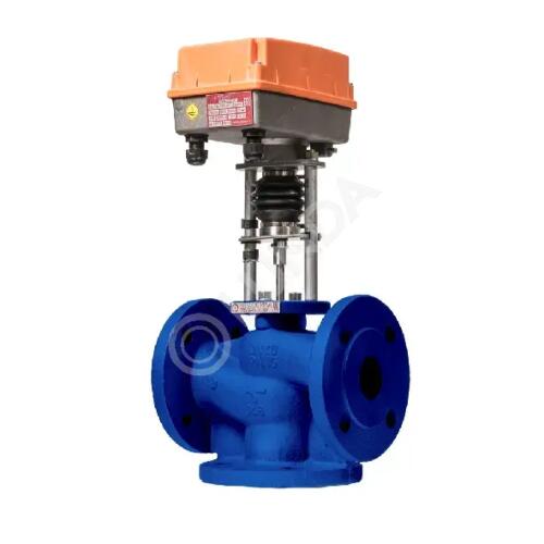 Клапан регулирующий 3-ходовой фланцевый TRV-3 с электроприводом TSL тип 101R, Теплосила