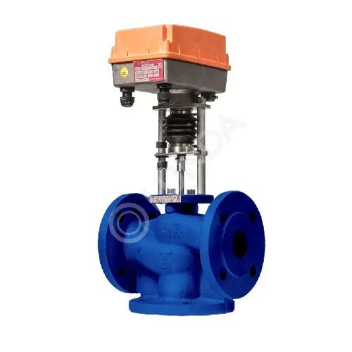 Клапан регулирующий 3-ходовой фланцевый TRV-3 с электроприводом TSL тип 110, Теплосила