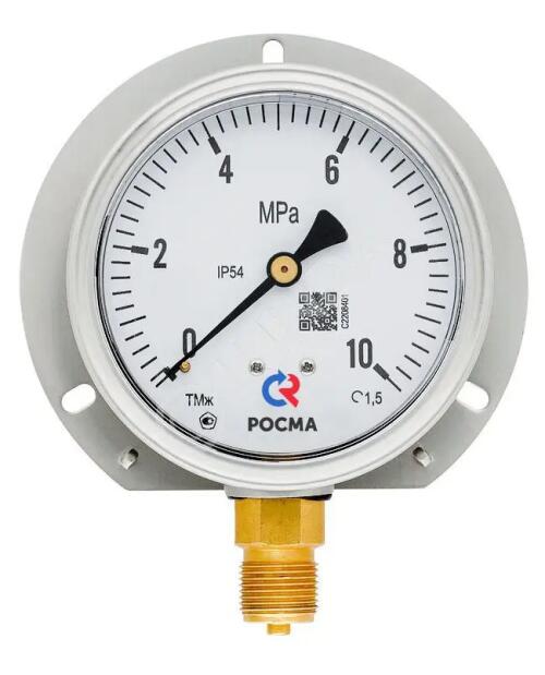 Манометр железнодорожный, тип ТМ2ж-520ТЭКТ, (корпус - нержавеющая сталь) с LED-подсветкой, Росма